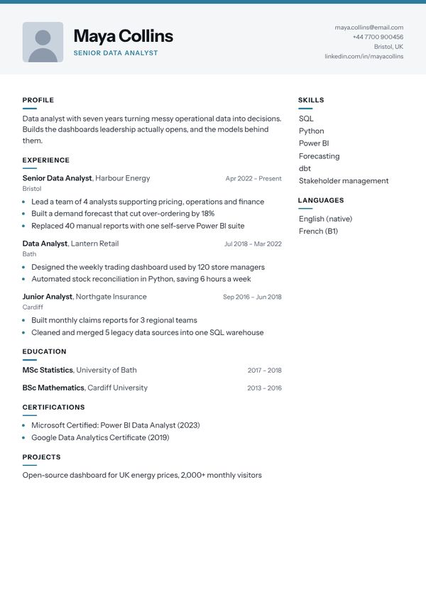 Corporate CV template