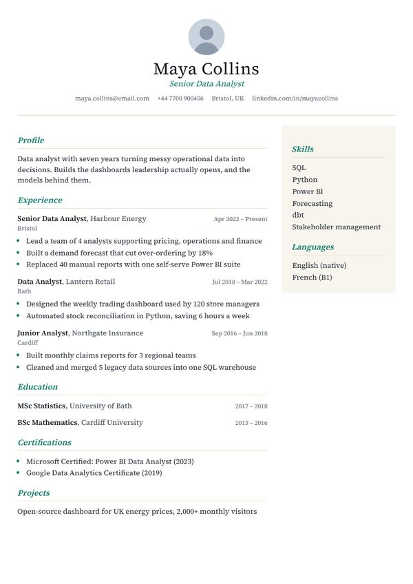 Elegant CV template