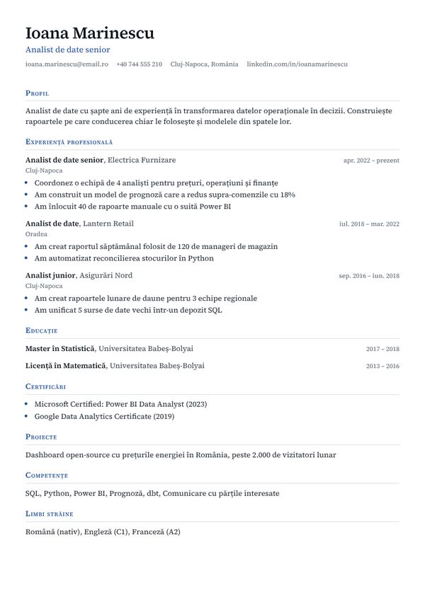 Șablon CV Clasic