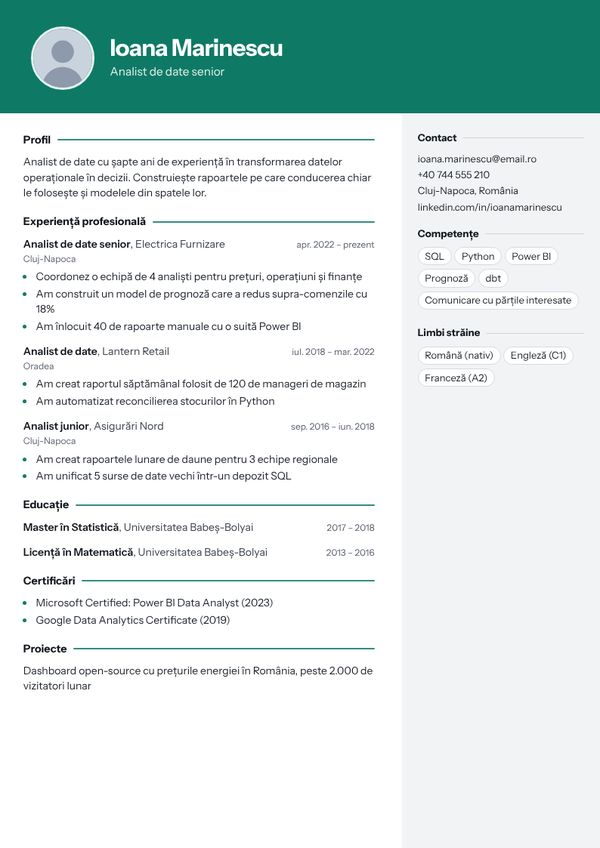 Șablon CV Modern